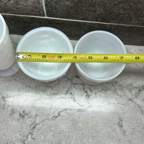 3 Vintage Milk Glass Goblets Set - Picture 4 of 13